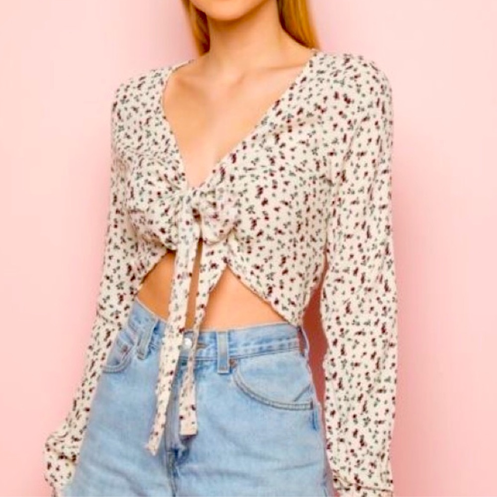 Brandy Melville Rose Wrap Around Top